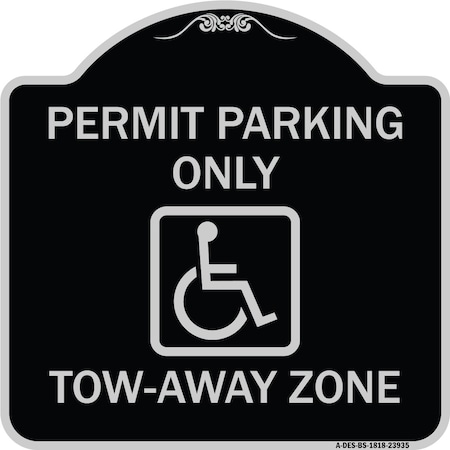 Georgia ADA Handicapped Parking Accessible Permit Parking Only Tow-Away Zone With Sym Aluminum Sign